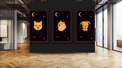 doge coin meme cryptocurrency tarot card poster design Wall mural