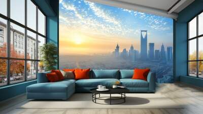 Sunrise Over Riyadh, Saudi Arabia Wall mural