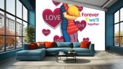 i love u Wall mural