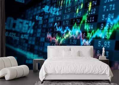 stock market graph trading analysis investment financial, stock exchange financial or forex graph st Wall mural