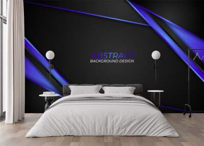 Abstract dark background combination with gradient blue Wall mural