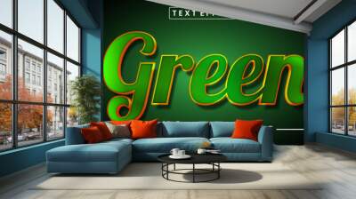 Green text editable style effect Wall mural