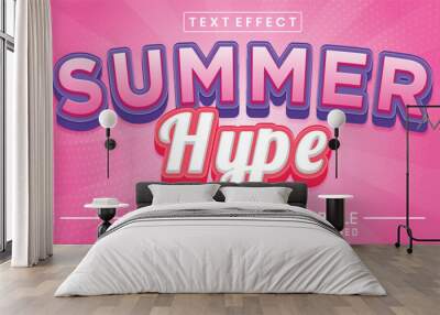 Summer hype editable text effect template Wall mural