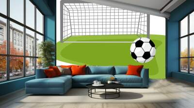 Ball On Soccer Field Wall mural