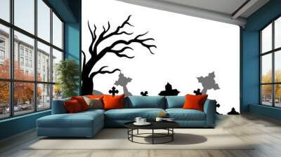 Halloween Graveyard Landscape Background Wall mural