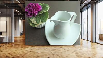 Ceramic jug of fresh milk Wall mural