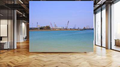 Transport to the ship at the Thai port for export. Terminal Port. Wall mural