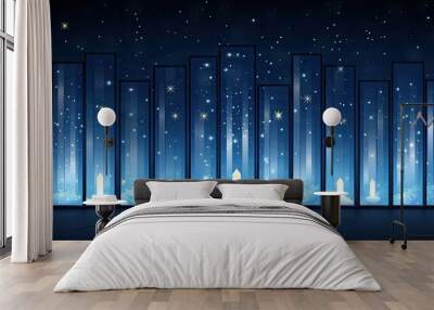 A vast expanse of space filled with a bright blue nebula and countless scattered stars. Wall mural