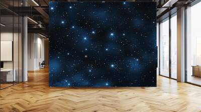 A vast expanse of space filled with a bright blue nebula and countless scattered stars. Wall mural