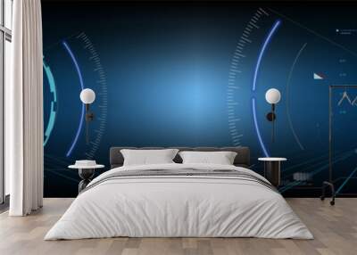 	 Sci-Fi Futuristic HUD Dashboard Display. Vitrual Reality Technology Screen Wall mural