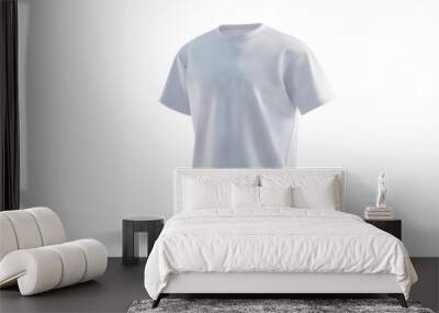 A realistic 3D illustration of a plain white t-shirt, isolated on a white background. Perfect for mockups, fashion designs, and promotional materials. Wall mural