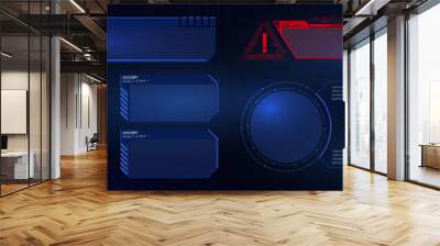 HUD UI GUI  futuristic user interface screen elements set. High tech screen for video game. Sci-fi concept design. Vector illustration Wall mural