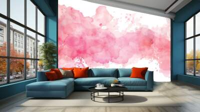 Pink watercolor stain on white with a soft transition. Rectangular banner Wall mural