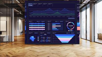 Presentation Template design. Business data graphs. Vector financial and marketing charts.	 Wall mural