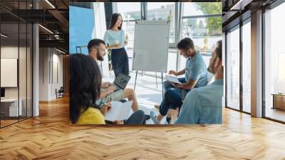 Nice smart people listening to their training officer Wall mural