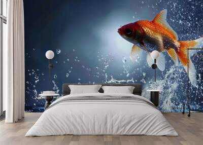 goldfish jumping out of the water Wall mural