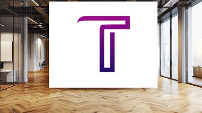 Creative T logo icon design Wall mural