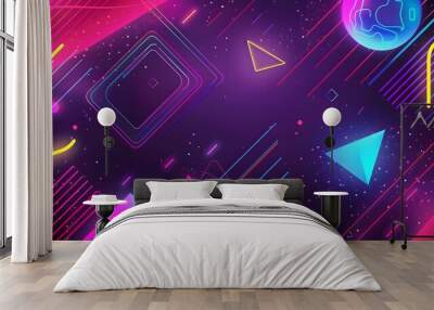 90's theme background in neon colors design
 Wall mural