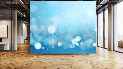 Abstract light blue bokeh background
 Wall mural