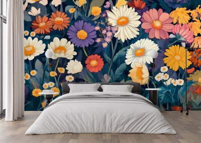 An illustration of flowers
 Wall mural