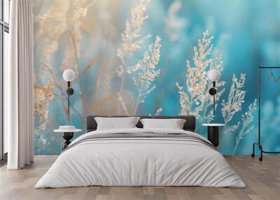 Beautiful summer nature landscape, toned blue turquoise Wall mural