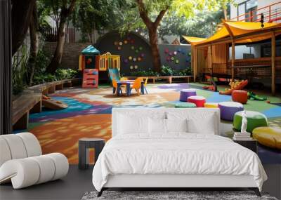 colorful outdoor kids play area Wall mural