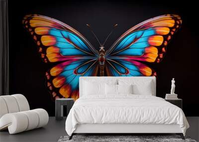 Colorful painted butterfly with wings spread out flying Wall mural