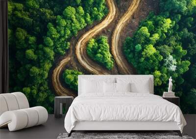 deforestation, ecology problem. forest saving danger, risk Wall mural