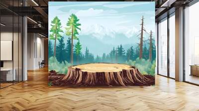 deforestation, ecology problem. forest saving danger, risk Wall mural