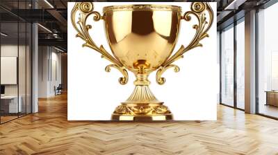 gold trophy cup for winners isolated on transparent
 Wall mural