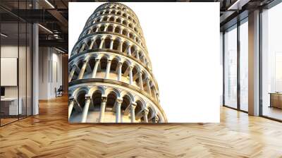 Leaning tower of Pisa in Tuscany, Italy landmark isolated on transparent background, png file Wall mural