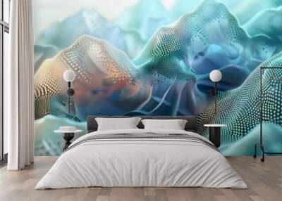 Modern digital abstract 3D background. Copy space. Wall mural