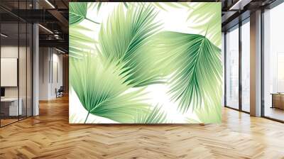 palm leaves seamless pattern.
 Wall mural