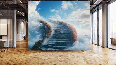 stairway to heaven. Ambition concept Wall mural