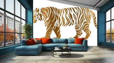 tiger silhouette on white background. Year of the tiger. Wall mural