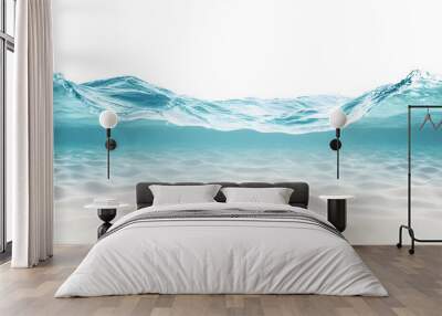 Water surface with bottom of the sea isolated on white background Wall mural