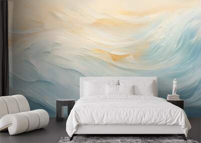 Wavy brushstrokes of oil paint texture Wall mural