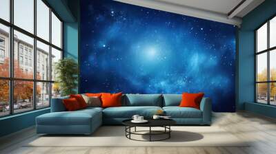 Blue Moon. Super Full moon august. Moon bright. Stars. The background full of stars in the galaxy.  Wall mural