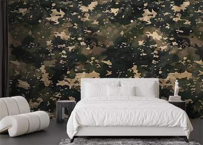 Camouflage seamless pattern texture. Abstract modern vector military camo backgound. Fabric textile print template. Wall mural