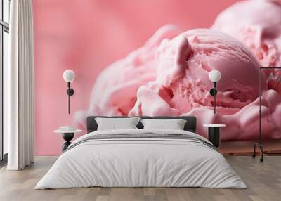 close up of pink ice cream
 Wall mural