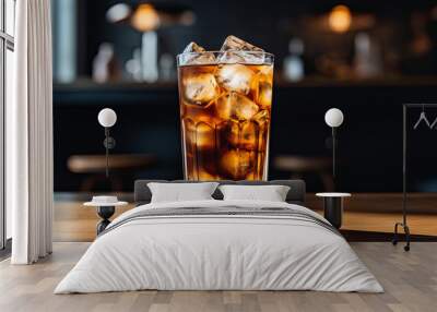 glass of iced cold brew coffee Wall mural