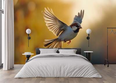 House sparrow flying
 Wall mural