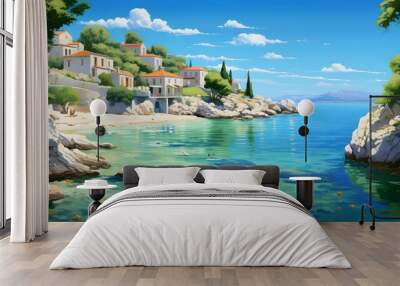 Idyllic Greek island at late spring early summer
 Wall mural