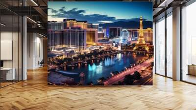 Las Vegas travel destination. Tour tourism exploring.  Wall mural