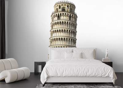 Leaning tower of Pisa in Tuscany, Italy landmark isolated on transparent background, png file Wall mural