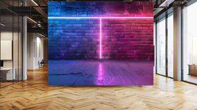 Vector realistic isolated neon sign of Versus frames on the wall background. Wall mural