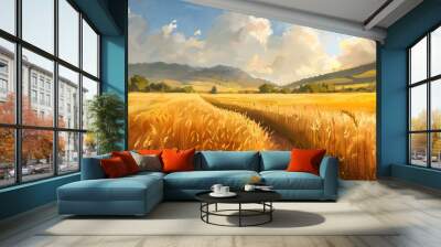 Wheat field Wall mural