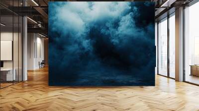 A dark blue sky with smoke and clouds Wall mural