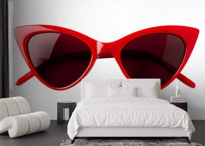 Cat eye sunglasses isolated on white Wall mural