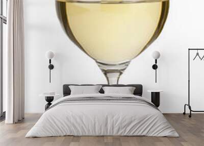 Single white chardonnay wine glass isolated on white background Wall mural